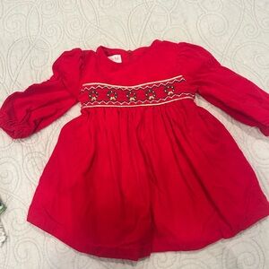 Bonnie Baby Red Dress with Embroidery
